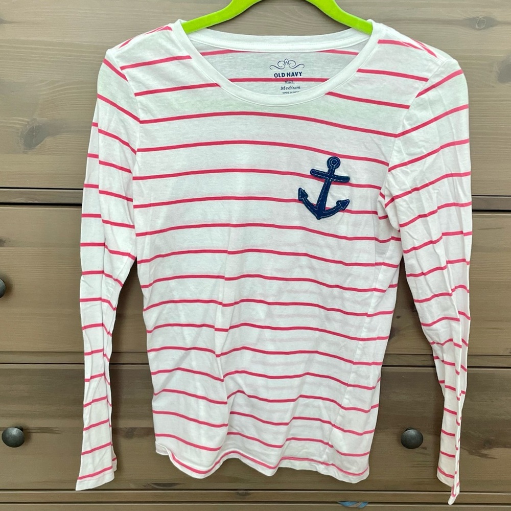 Old Navy Nautical Stripe Long-Sleeve Tee Size Medium